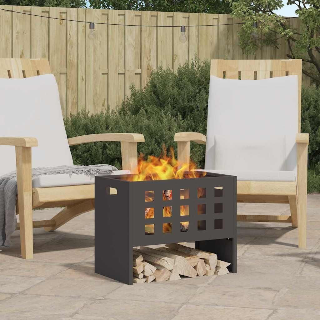 "WINTER SALE"Feuerstelle - modernes Design - Feuerstelle für Garten & Terrasse - Schwarz 50x30x40cm Stahl Promotion584922 - Feuerkörbe & -schalen