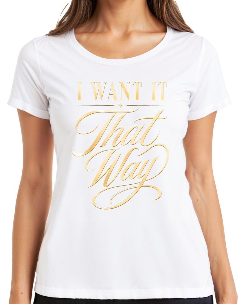 "I WANT IT That Way" - koszulka męska/damska, biała, Zdjęcie produktu 
