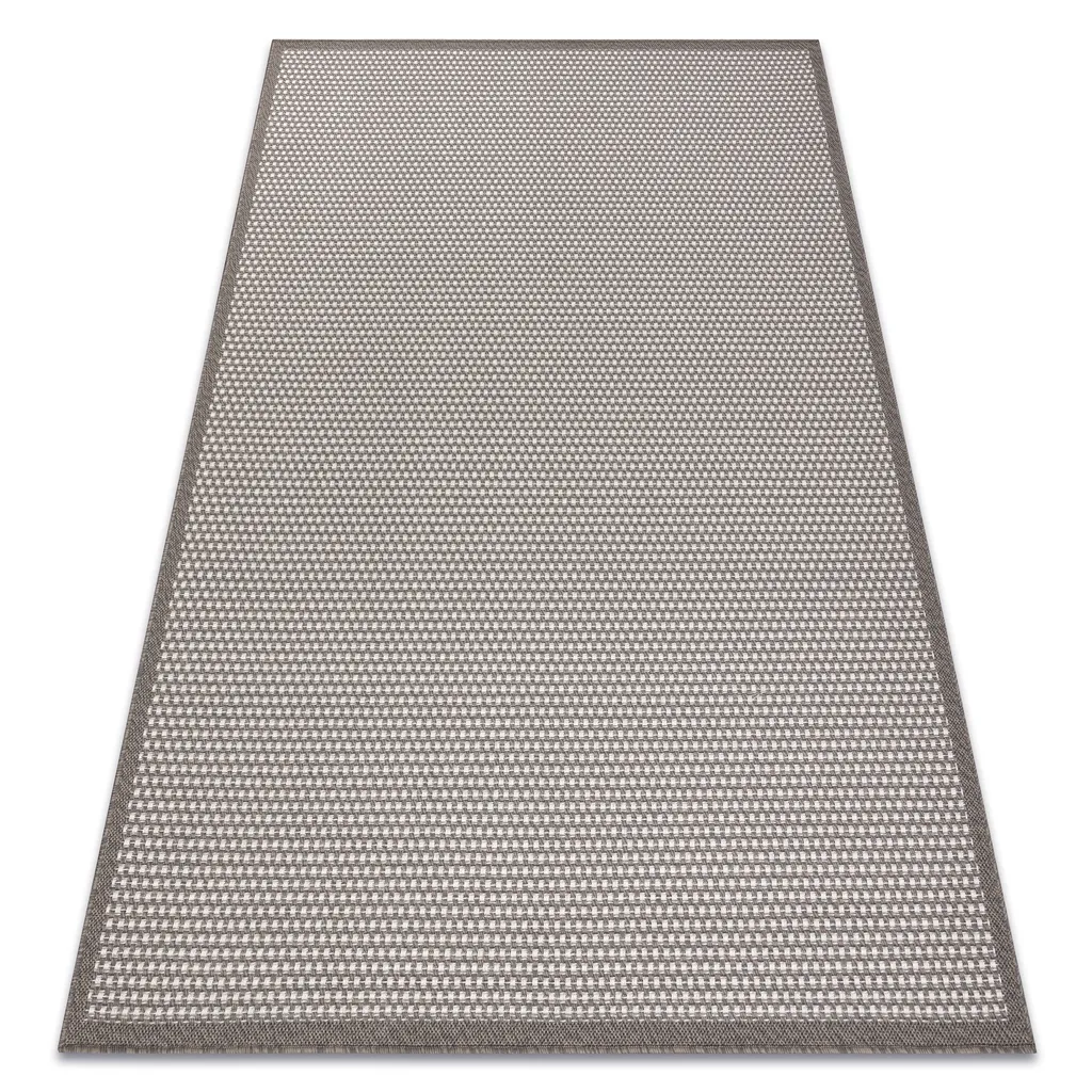 Tapis facile à nettoyer tissage plat beige et taupe 160x220 BORDERO