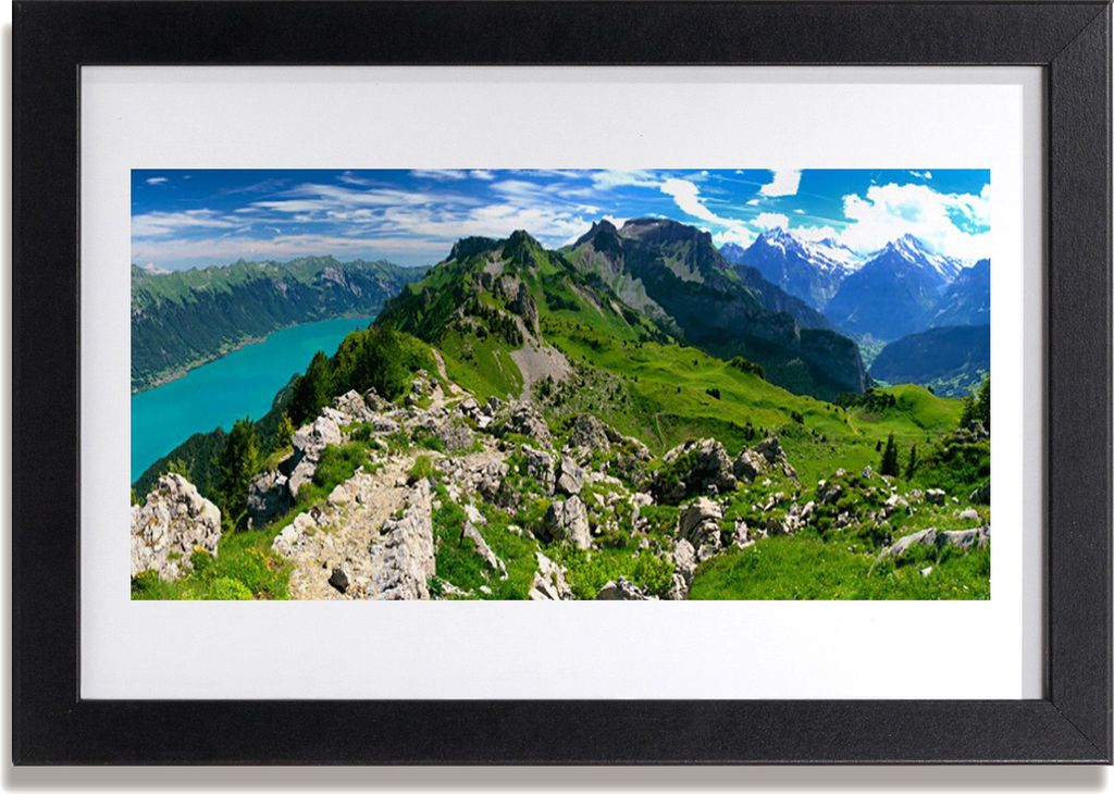 Bild 30x20 MDF-Rahmen Wandkunst Wiese Berg Natur Landschaft
