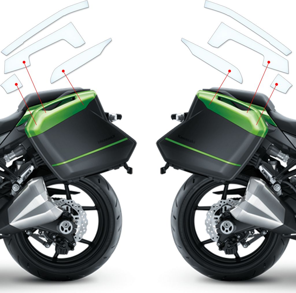 Lackschutzfolie Steinschlagschutz passend für Kawasaki Z1000SX 2014-2016 Kofferschutzfolie