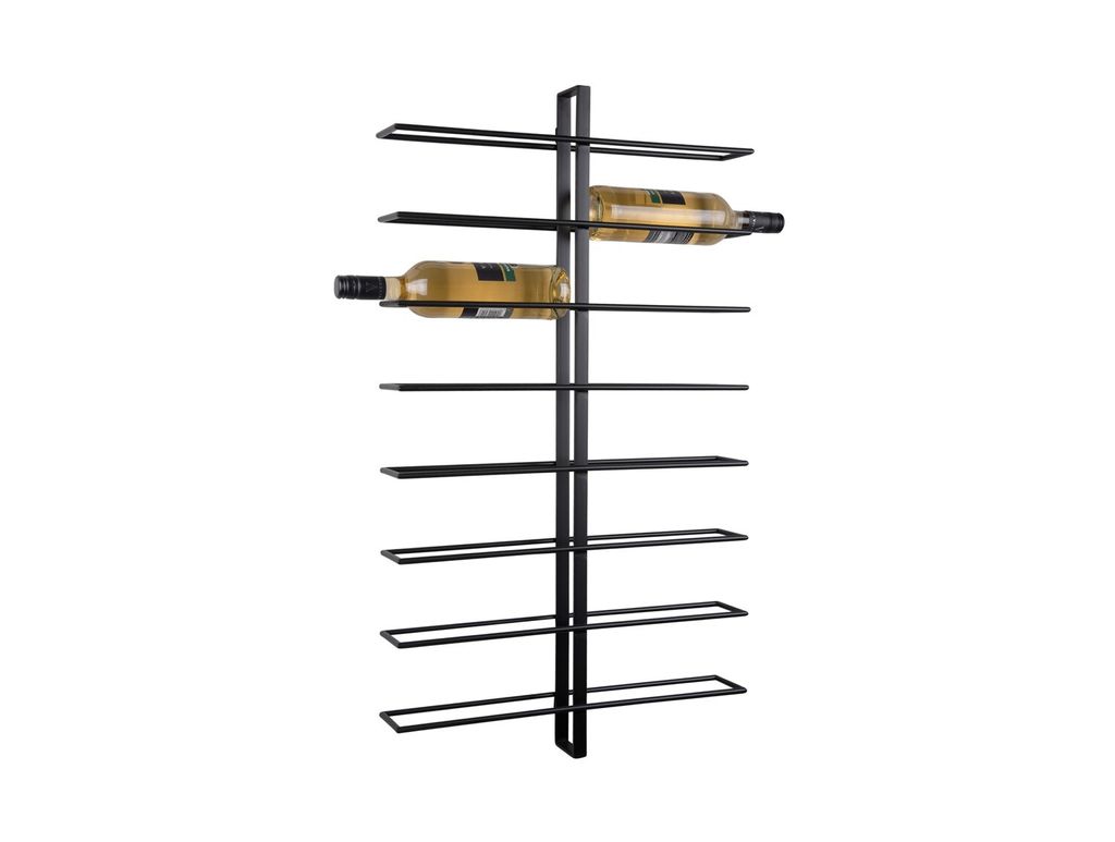 Present Time - Weinregal Dual - Schwarz - 52x8.5x90cm - Metall Wand Flaschenregal