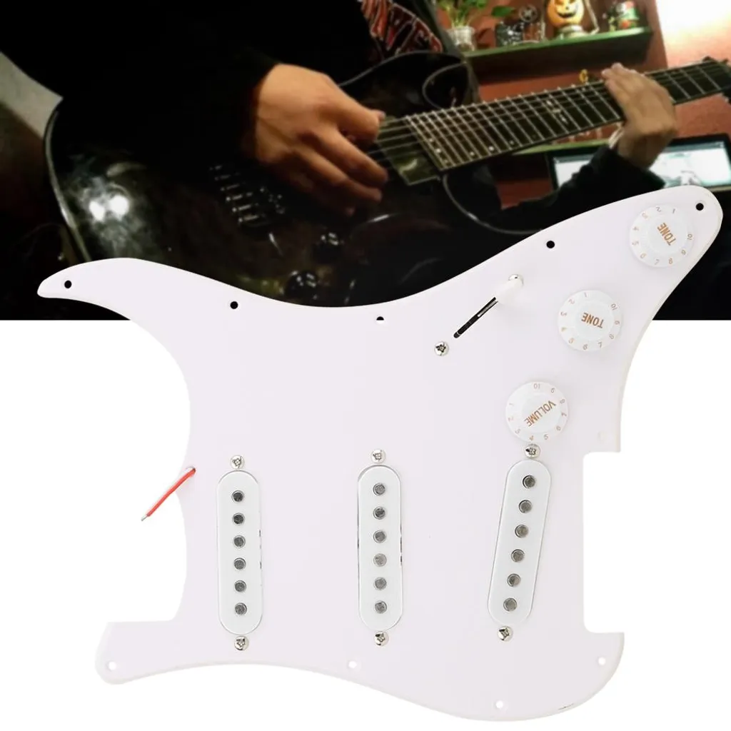 Réparez votre Guitare avec la Plaque de Protection Blanche Pré-câblée
