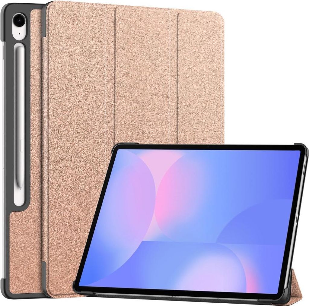 Samsung Galaxy Tab S10 FE Plus Hülle - Coverup Tri-Fold Ständer Klapphülle mit Schlaf/Wach-Funktion - Roségold