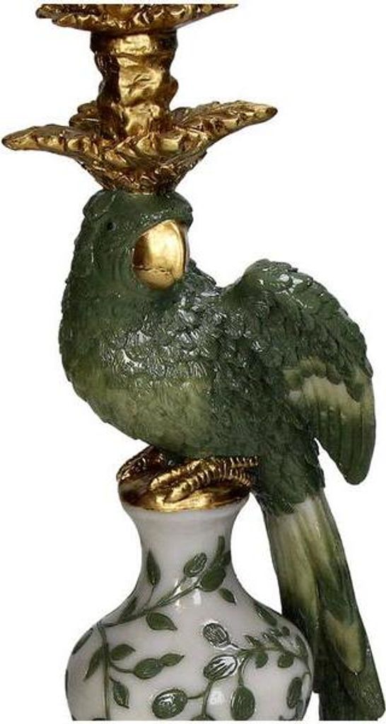 Kerzenhalter Vogel – Grün – Polyresin – 13x13x39 cm – Deko & Wohnaccessoire