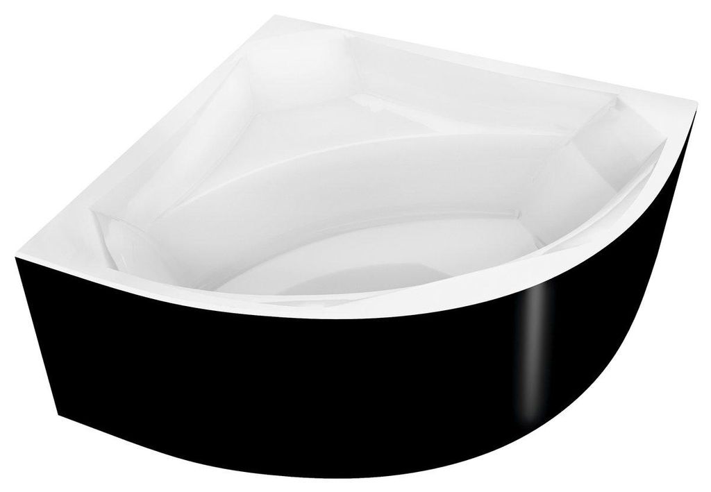 Polysan ROSANA Eckwanne 136x136x63cm, weiß/schwarz