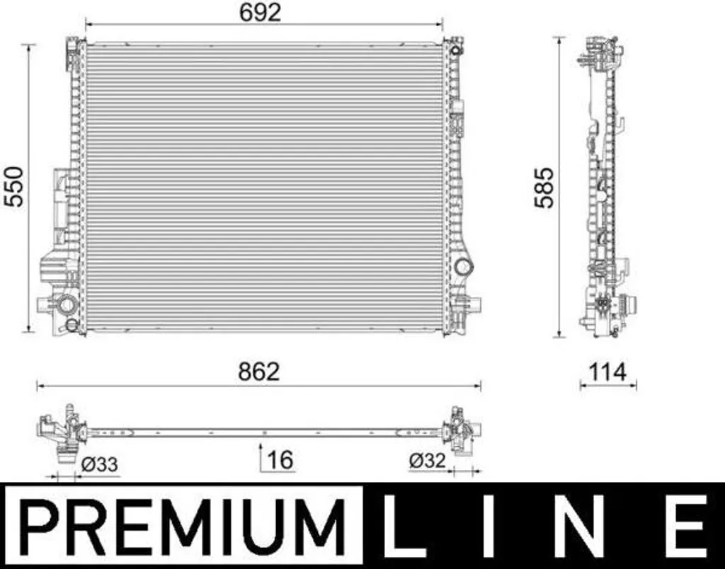 Radiateur Volvo XC90 20- en Aluminium Renforcé - Haute Dissipation
