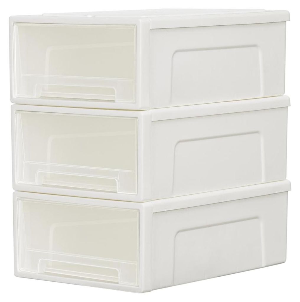 Caja de almacenamiento de plástico con 3 cajones, capacidad Imagen del producto 
