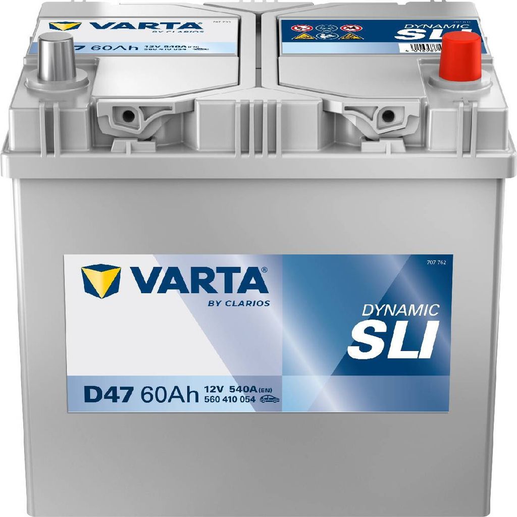A Varta car battery is shown against a white background.