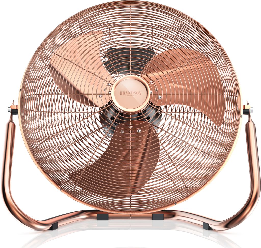 Brandson Windmaschine, Bodenventilator 200W, Standventilator, Ventilator, hoher Luftdurchsatz, neigbar, 53,5 cm Durchmesser, Tragegriff, , Retro, K...
