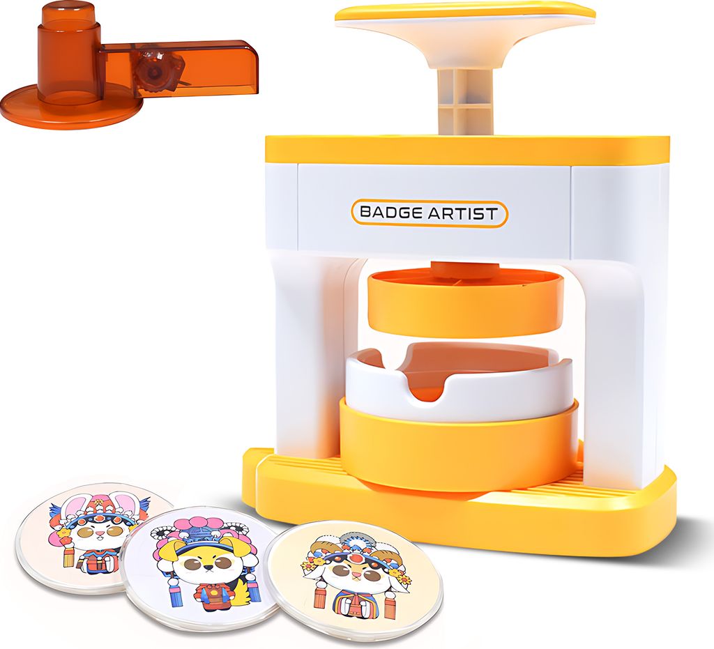 98-teiliges Button-Maker-Set fuer Kinder, 55 mm/2,16 Zoll, DIY-Anstecker-Maker-Presse, installationsfreies Button-Stanz-Set mit 48 Knopfteilen, 48 ...