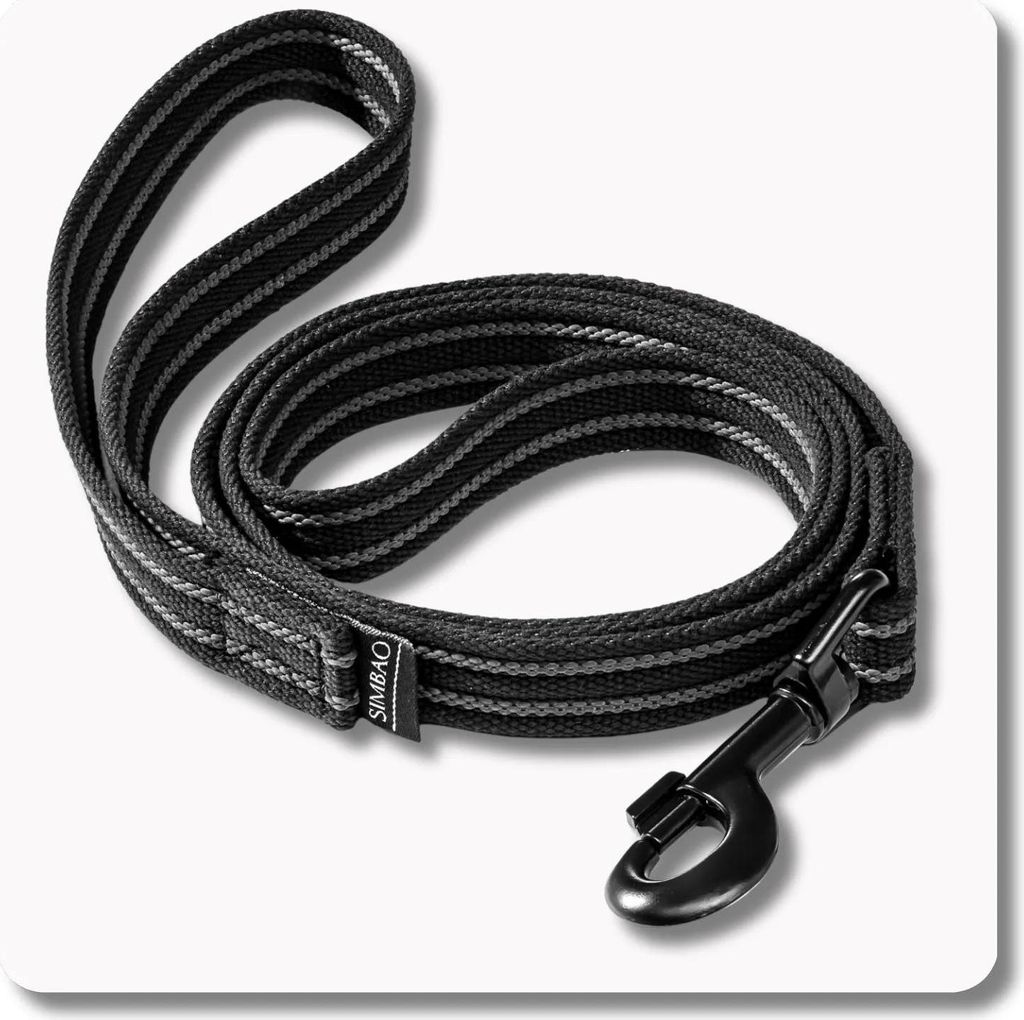 Anti-Rutsch-Baumwollleine SCHWARZ - 7m, 86MM TWISTLOCK - Hund 15-80kg