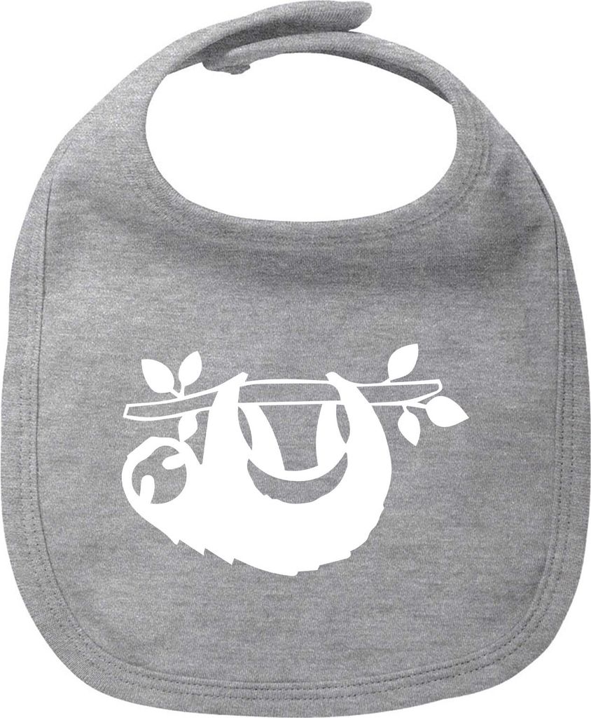 Huuraa Baby Lätzchen Faultier Silhouette Heather Grey Klettverschluss Baumwolle Latz Geschenkidee