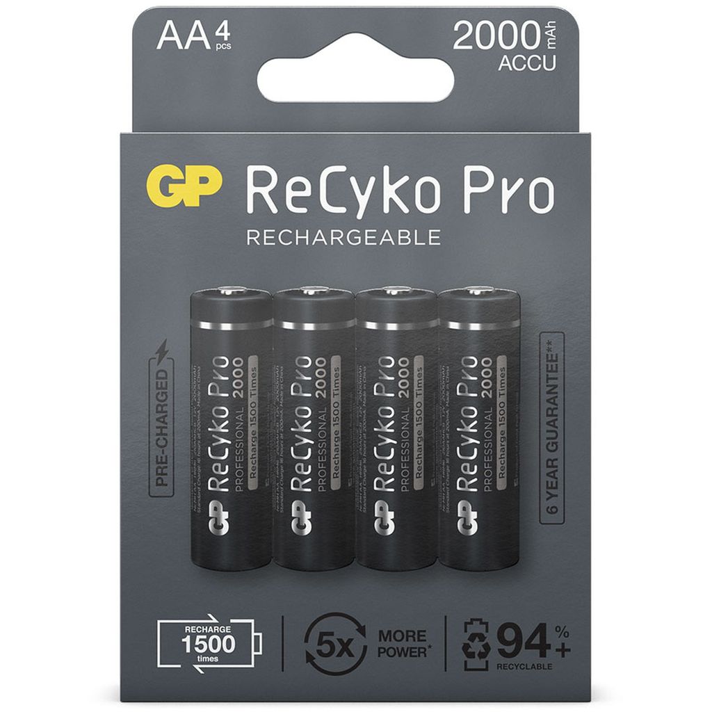 1x4 GP ReCyko Pro batterie ricaricabili NiMH AA/Mignon Immagine del prodotto 