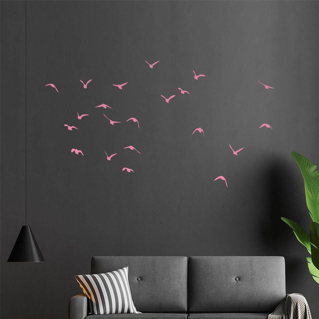 Vogelschwarm Wandtattoo in 6 Größen - Wandaufkleber Wall Sticker - Dekoration, Küche, Wohnzimmer, Schlafzimmer, Badezimmer
