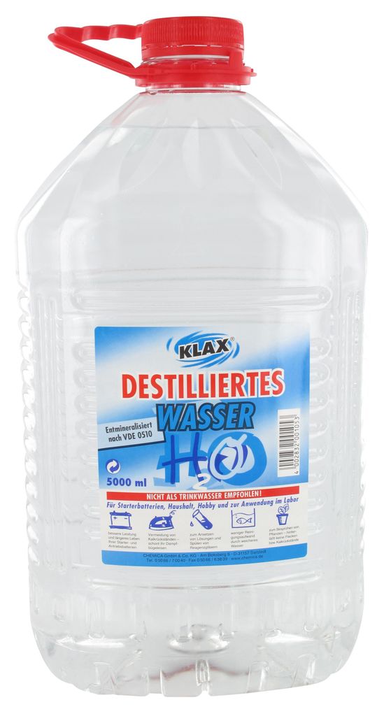 Destilliertes Wasser 1 Liter, 9,99 €