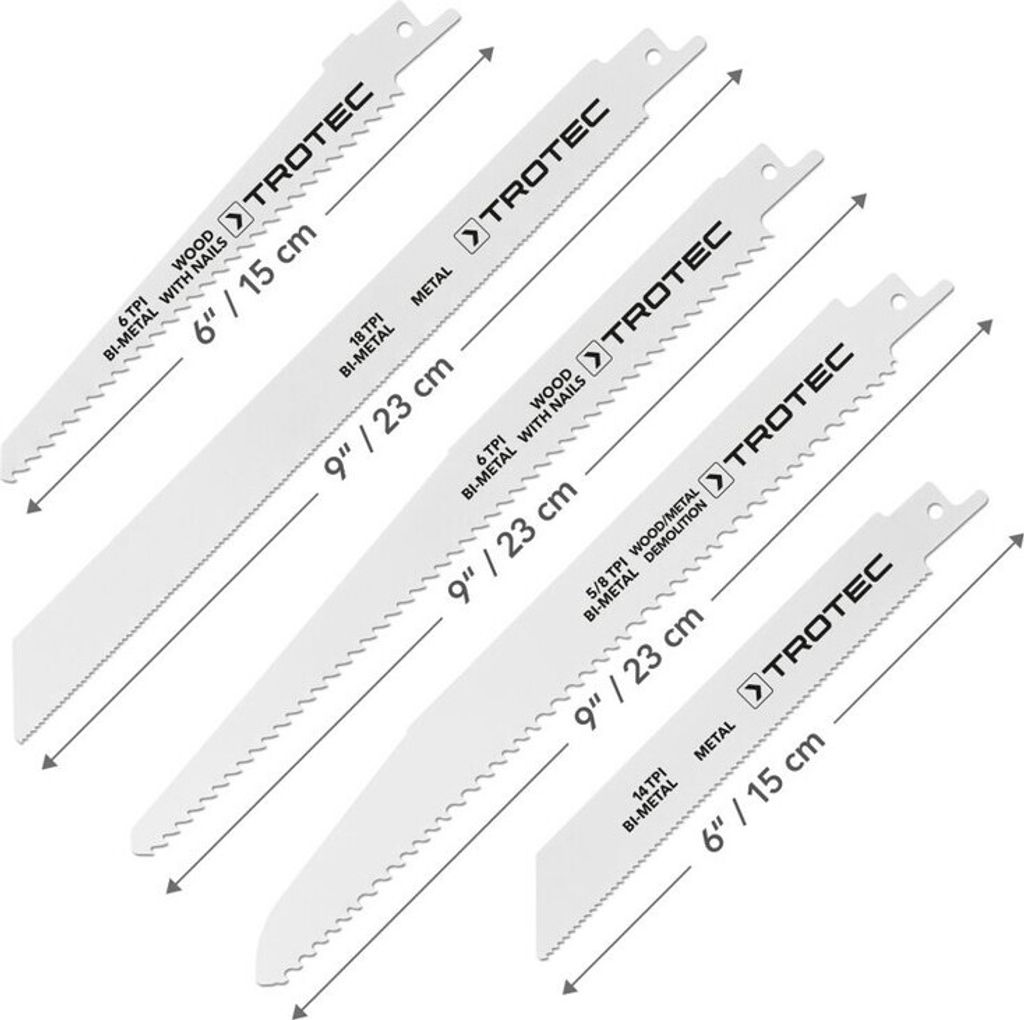 TROTEC  Säbelsägeblätter-Set Holz/Metall, 12-teilig Produktbild 5