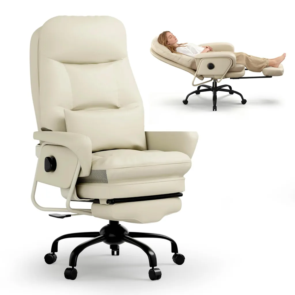 Chaise Ergonomique 3 en 1 Flexispot Beige : Confort et Repose-Pieds