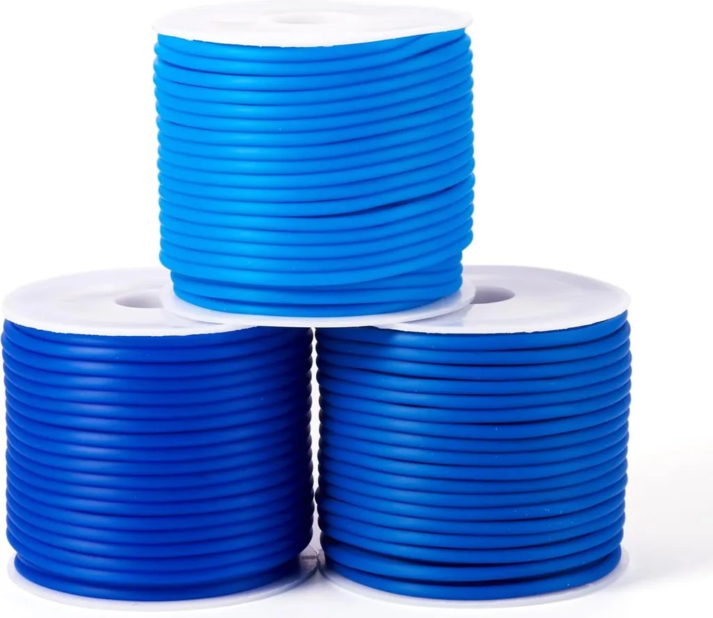 Solution arrêt de mailles tricot et fil tube bleu pour bijoux - 30m