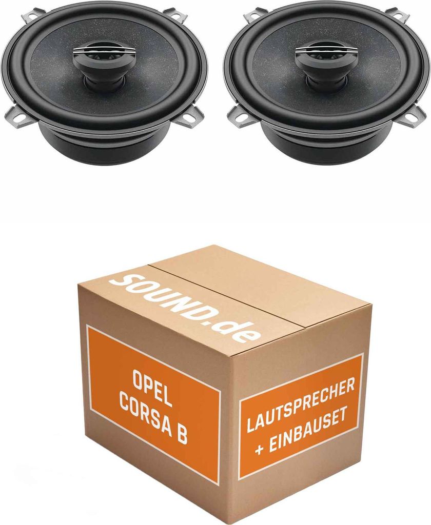 Lautsprecher Boxen Einbaupaket Seitliche Heckablage Hertz CX 130 passend für Opel Corsa B | 2x Tief-Mitteltöner mit integriertem Hochtöner 150W MAX