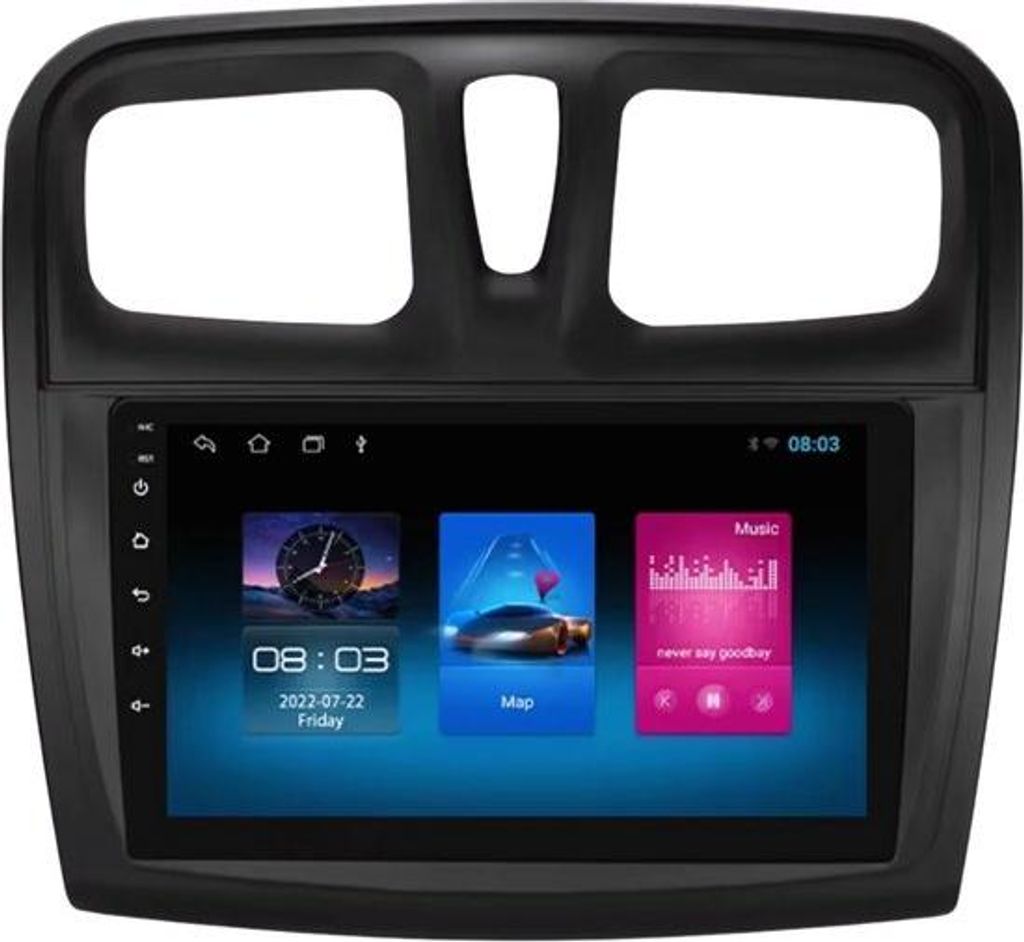 Autoradio mit Bluetooth und CarPlay für Renault Logan 2 & Sandero 2 (2012–2019) – Kompatibel mit Apple und Android – Stereoanlage mit Naviga...