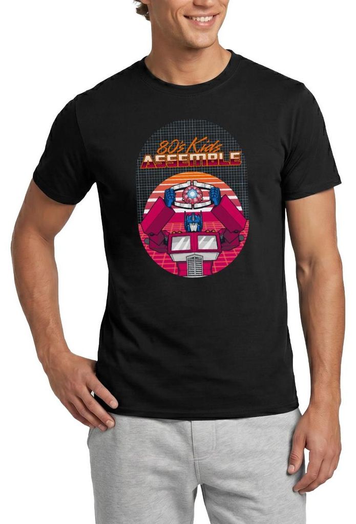 Spreadshirt Transformers G1 Optimus 80s Kids Männer T-Shirt, S, Schwarz