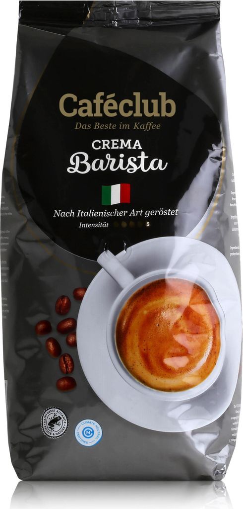 Cafeclub Crema Barista Kaffeebohnen 1kg - Für Kaffeevollautomaten (1er Pack)