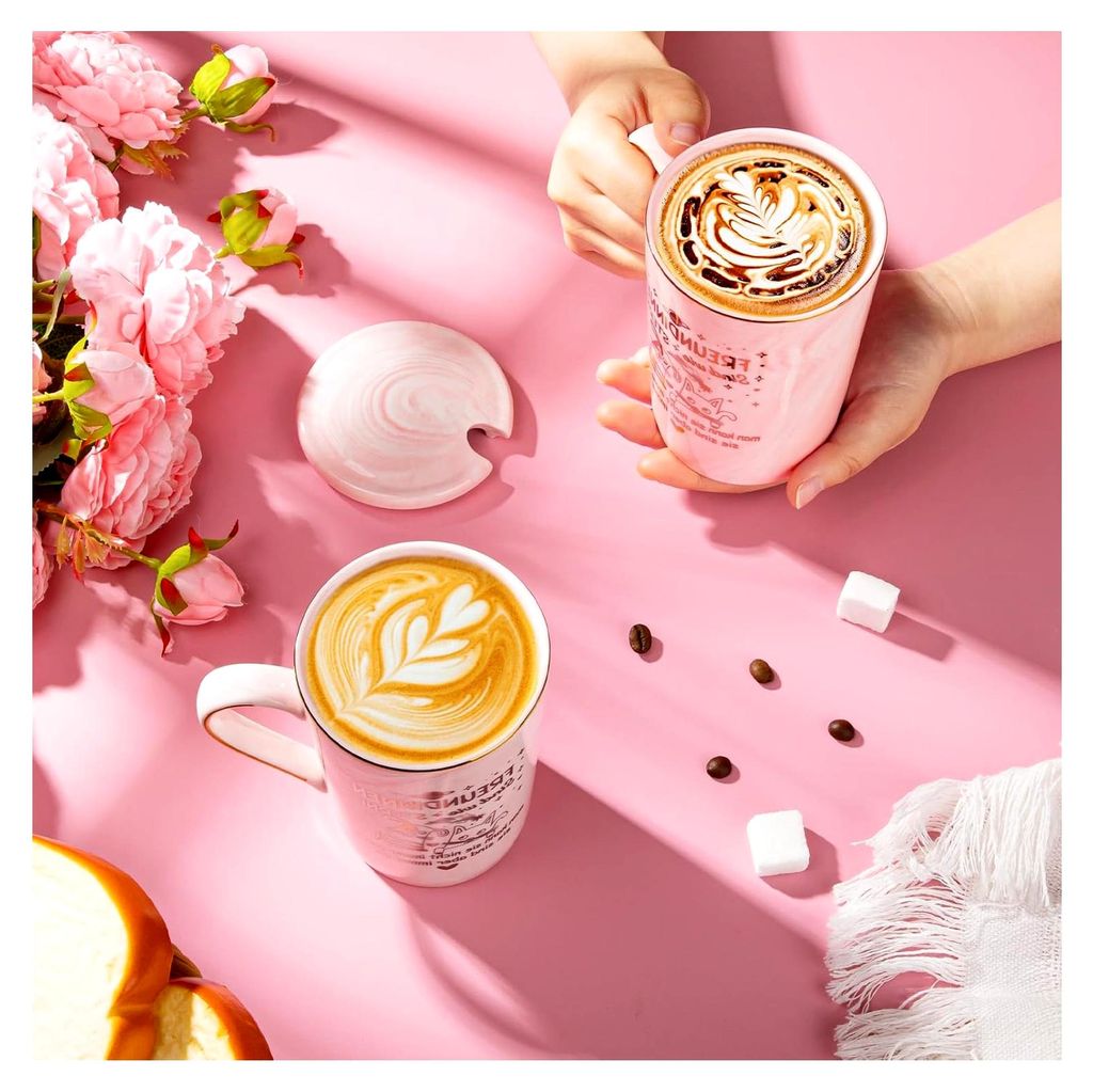 Geschenke für die beste Freundin - Tasse mit dem Spruch 'Freunde sind wie Sterne' - Personalisierte Geschenkideen für Freundinnen - Rosa 400ml mi...