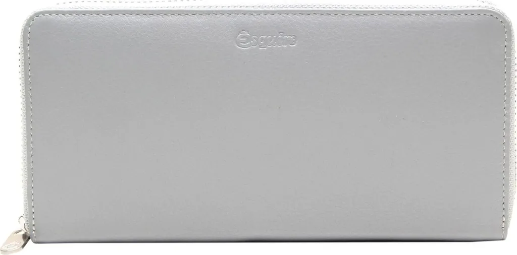 Porte-monnaie Viktoria Esquire Gris en Cuir Format Compact Zip Around