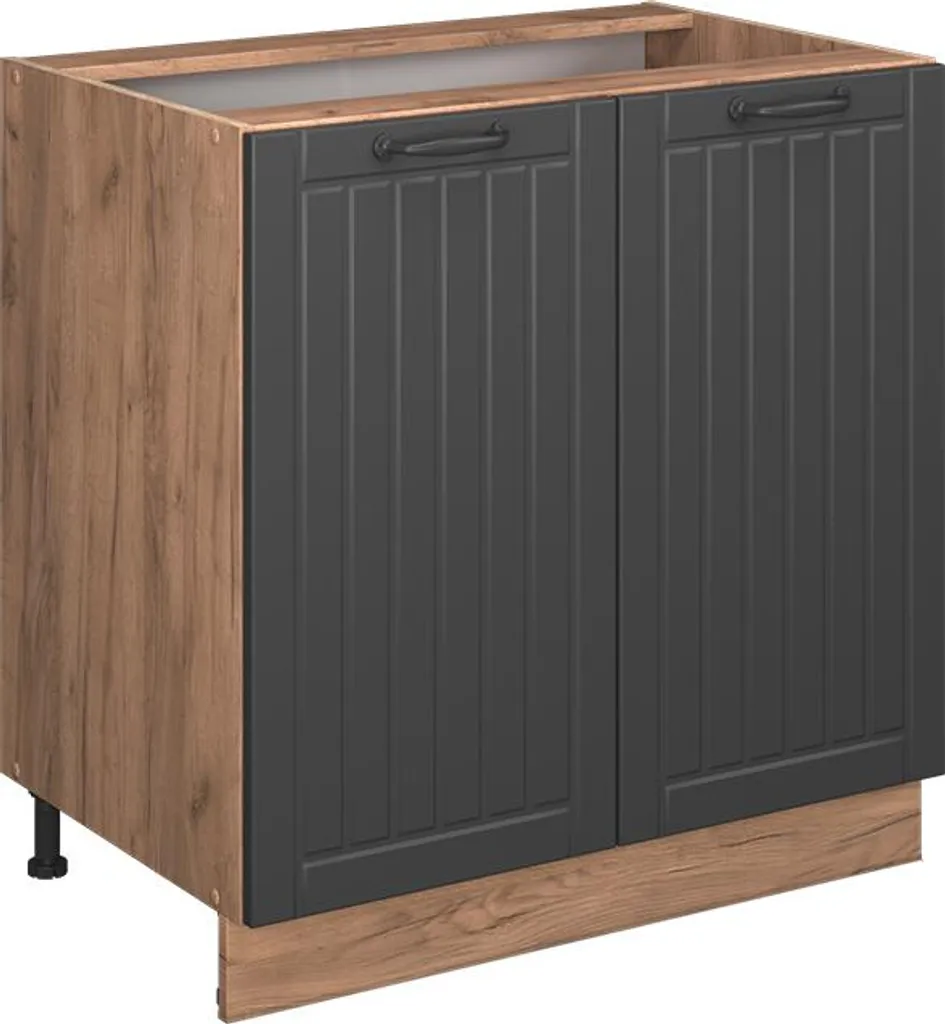 Meuble bas de cuisine Vicco Fame-Line 80cm Gris foncé Anthracite 56671