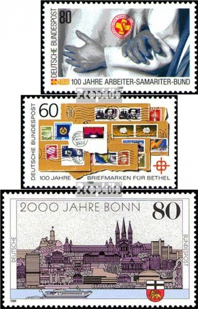 Briefmarken BRD (BR.Deutschland) 1988 Mi 1394,1395,1402 (kompl.Ausgaben) gestempelt 100 Jahre Arbeiter-Samariter-Bund