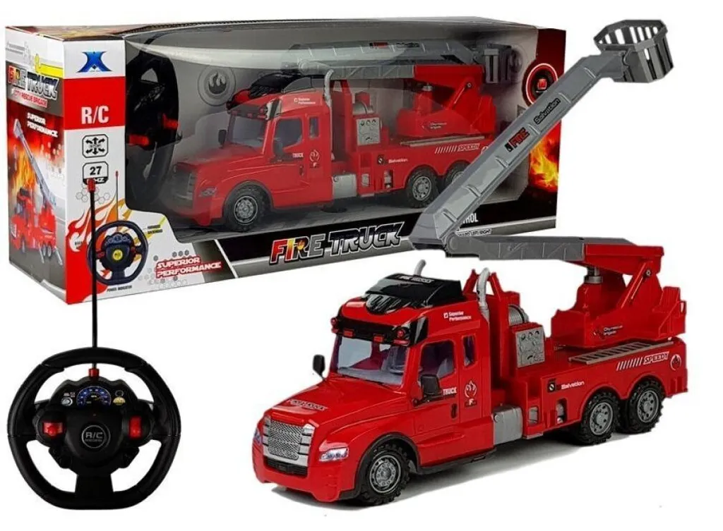 Camion de pompier télécommandé avec grande échelle de sauvetage