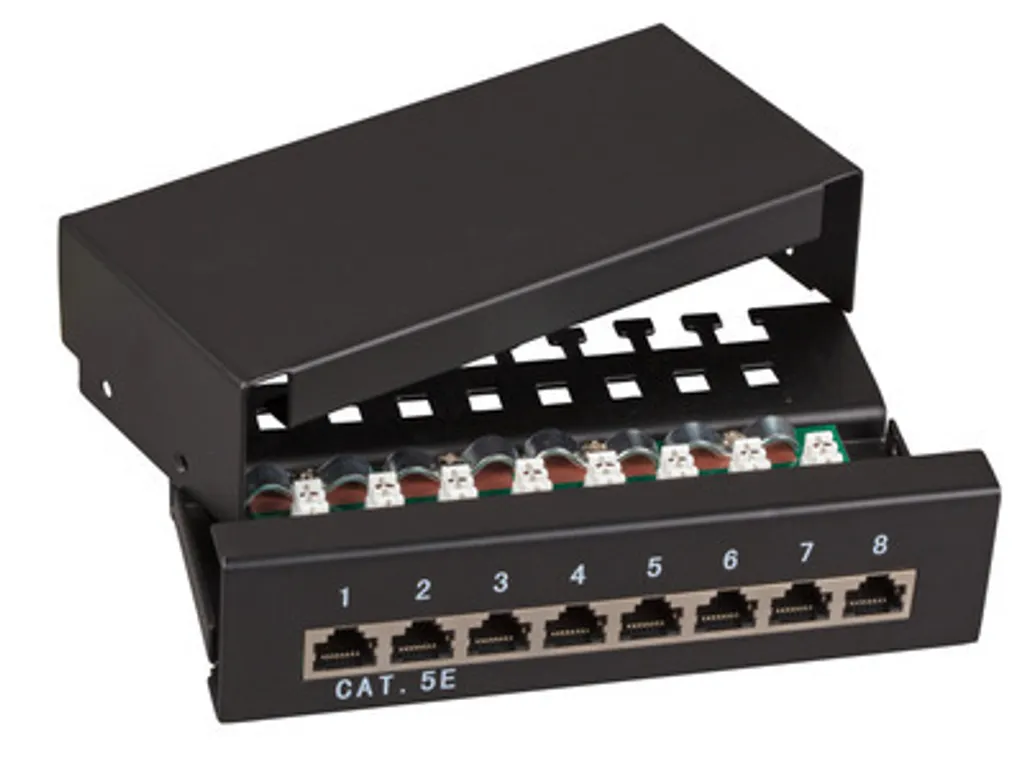 Panneau Brassage 10" 1U STP 12xRJ45 Cat.6A EFB Noir Haute Densité
