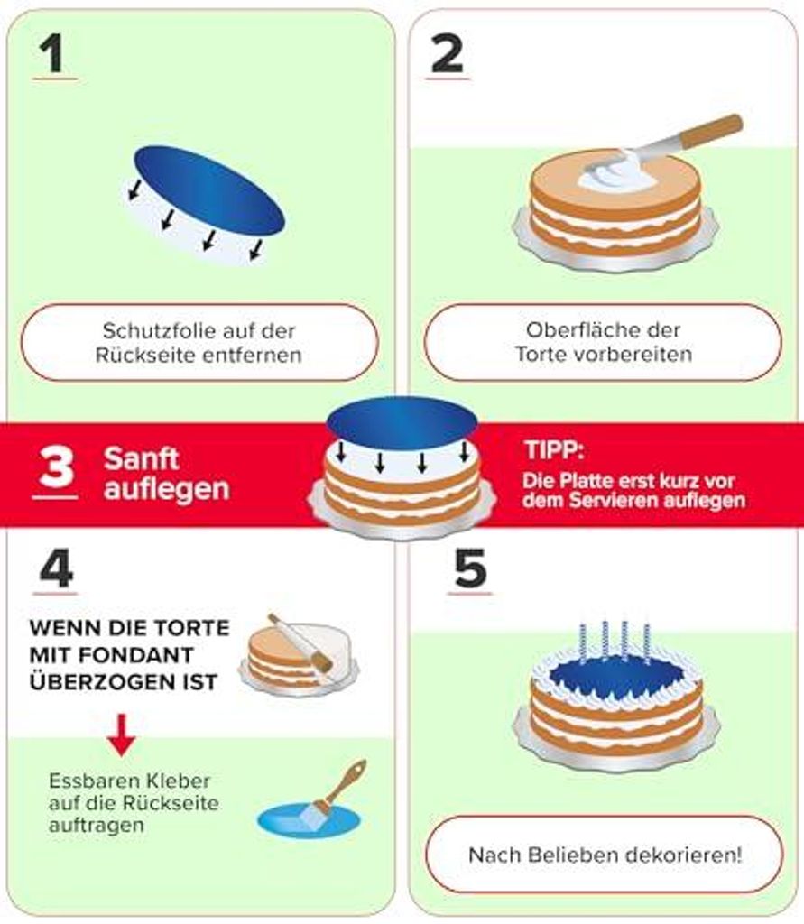 dekora - Essbarer Tortenaufleger | Fußball Tortendeko Rund Produktbild 