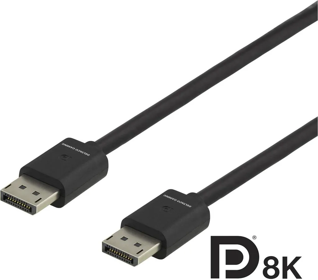 Câble DisplayPort DELTACO GAMING 8K 60Hz - Noir 2m Performance Ultra