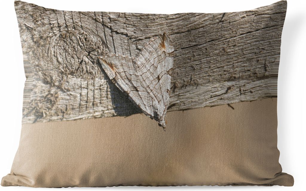 MuchoWow Outdoor Kissen - Camouflage - Motte - Holz - 50x30 cm - Wetterfest - Lounge Kissen - Sofa kissen - Wohnzimmer Dekoration
