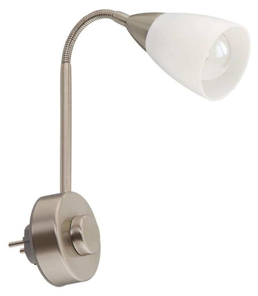 Steckerleuchte, 23,5 cm, max. 25 W, Matt-Nickel, Briloner Produktbild 