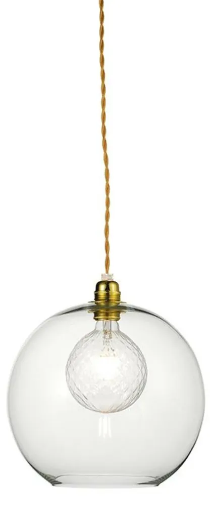 Suspension vintage ACA V3643330CL transparente avec finition en chrome