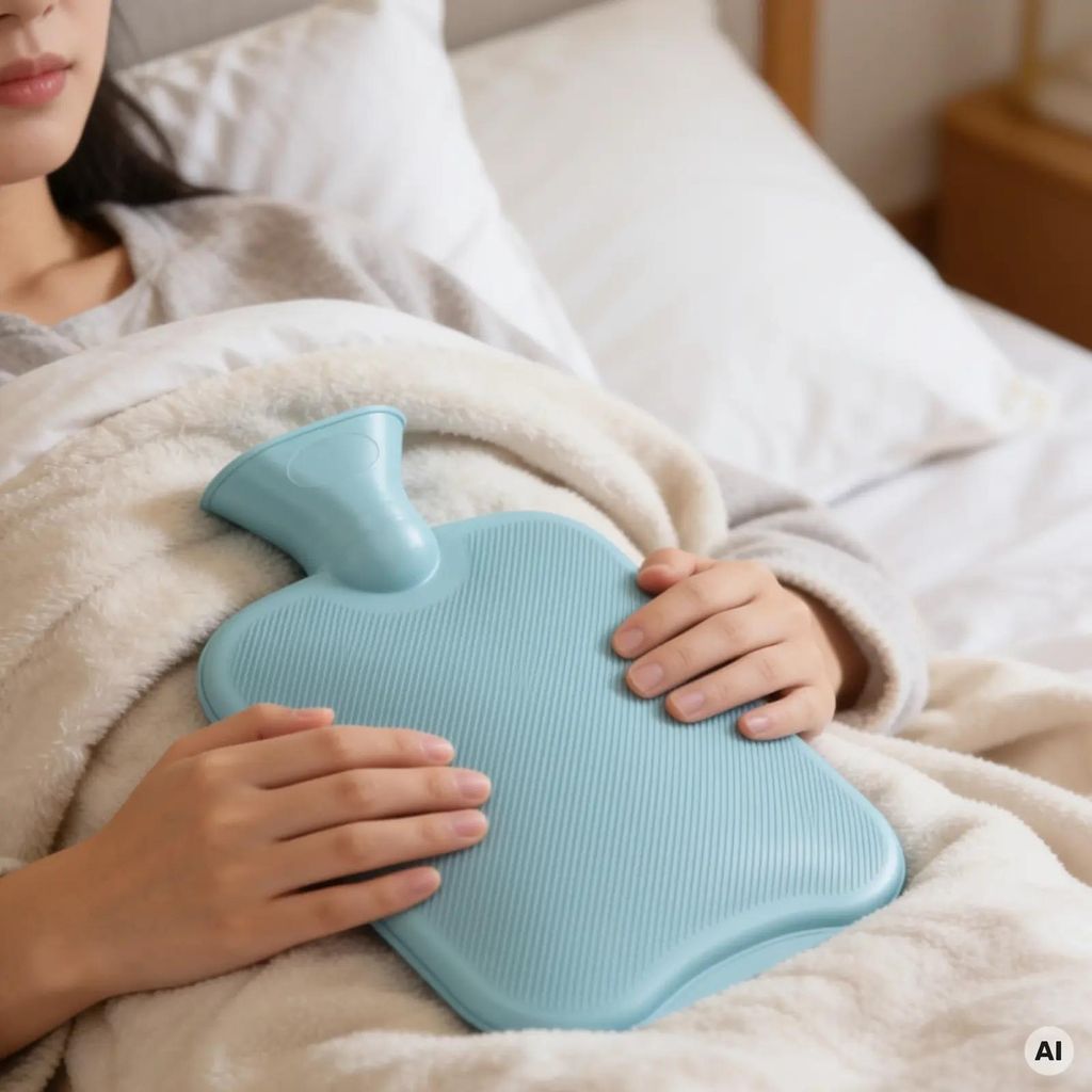 Wärmflasche Gummi 2 l Termoflasche Mint Heizkissen für Bauch Rücken Füße