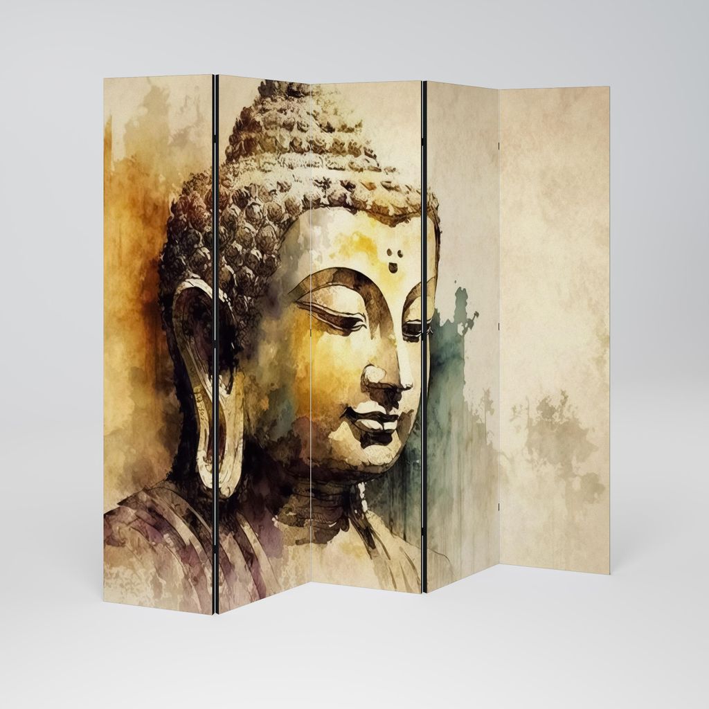 SpaceRebels Paravent Raumteiler - 5-teilig Raumtrenner, Druck 2-Seite - Raumtrenner - Trennwand Wohnung - Room Divider - Spanische Wand Deko Modern...