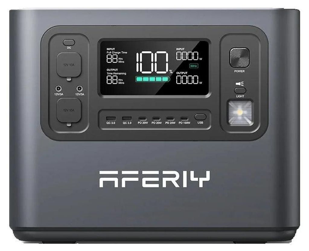 Tragbare Powerstation - P210 - 2400 W - 2048 Wh - LiFePO4 4000+ Zyklen - 13 Ausgänge - App-Steuerung - 10 ms USV - Grau