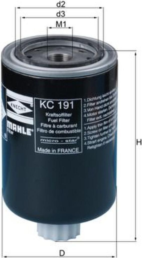 Kraftstofffilter MAHLE für FIAT VOLVO BOMAG CASE IH HITACHI MASSEY FERGUSON O&K