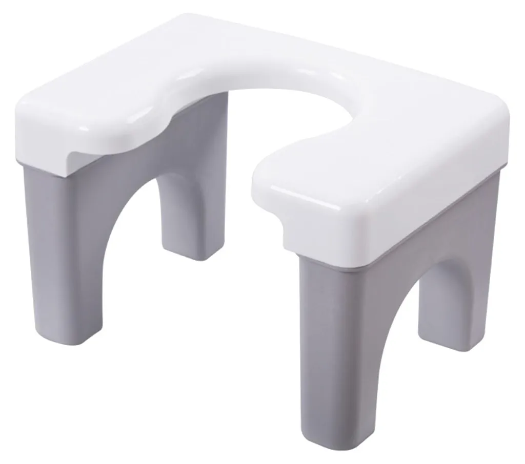 Tabouret de toilette contre la constipation position accroupie grise