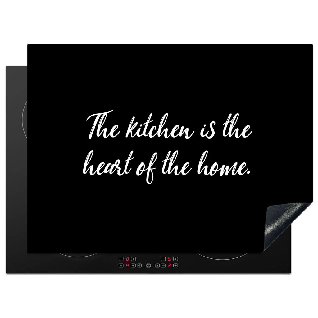 KitchenYeah Herdabdeckplatte Sprichwörter - Kochen - Zuhause - Die Küche ist das Herz des Hauses - Zitate , 71x52cm, Küche Deko, Glaskeramikko...