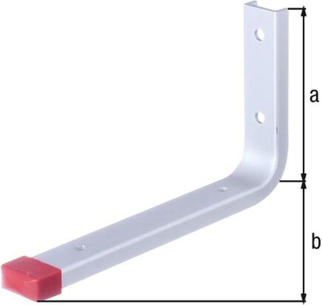 Alberts 805500 Wandhaken | wahlweise in verschiedenen Ausführungen | gerade | Aluminium | Tiefe 160 mm | Höhe 90 mm