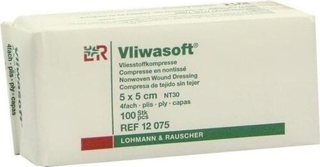 VLIWASOFT Vlieskompressen unsteril 5x5 cm 4l.