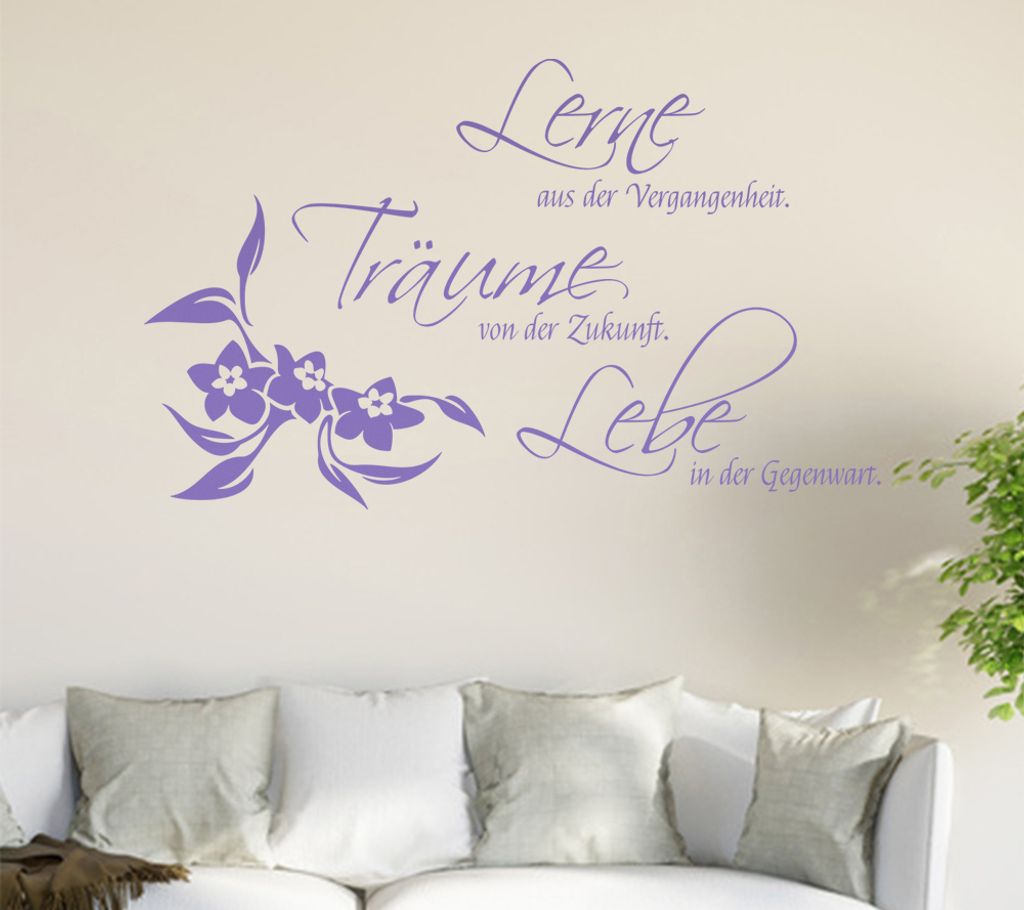 Lerne aus der Vergangenheit... Wandtattoo in 6 Größen - Wandaufkleber Wall Sticker - Dekoration, Küche, Wohnzimmer, Schlafzimmer, Badezimmer