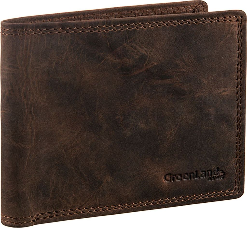 GreenLand Nature Leder Kartenetui Monte Card Case Brown braun
