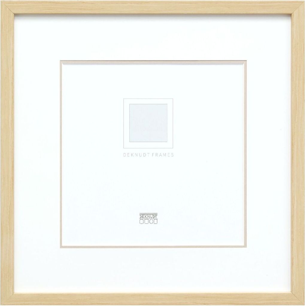 Deknudt S43AH1 Fotorahmen Naturholz 20x20cm mit Passepartout 13x13cm
