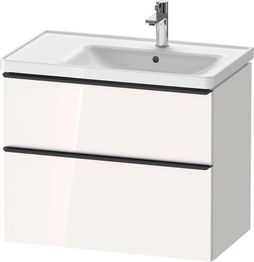 Duravit D-Neo Waschtischunterbau wandhängend, 784x625x452mm, 1 Auszug, 1 Schubkasten, mit Griff Diamantschwarz, DE43580BD220000